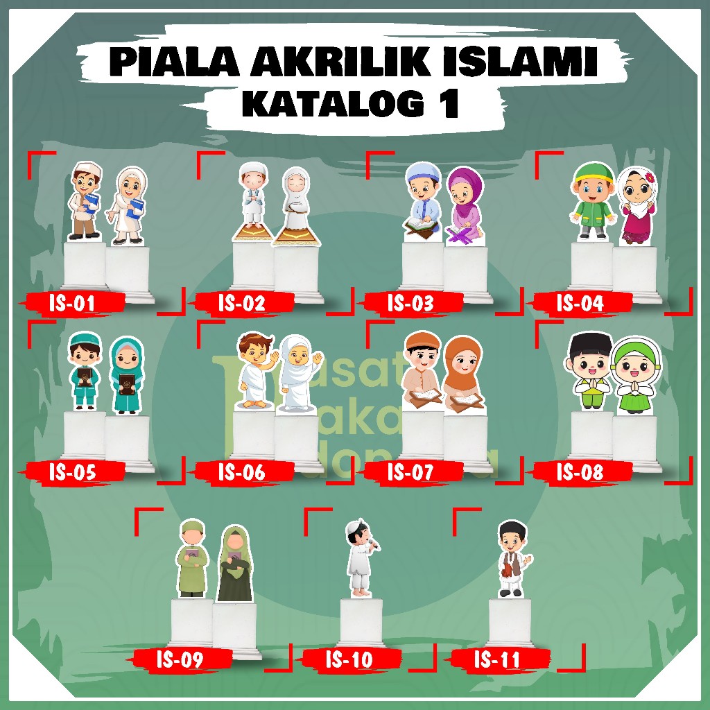 MINIMAL ISLAMIC ACRYLIC CUP STICKER FRONT STICK แผ่นสีขาวไม่มีคําสั่ง MINIMUM