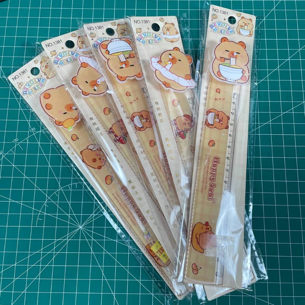 CUTE CHARACTER RULER 15 CM CAPY ROTARY COAL