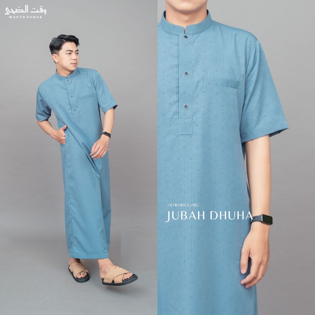 PREMIUM MATERIAL / DHUHA TIME - เสื้อคลุม Dhuha, Gamis แขนสั้นผู้ชาย Premium Slimfit