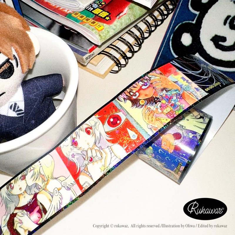 [45 ซม.] Olawabiu Olawa Rukawaz angel kiss Glitter Share สติกเกอร์ม้วน - Journaling Deco Trinkets สต