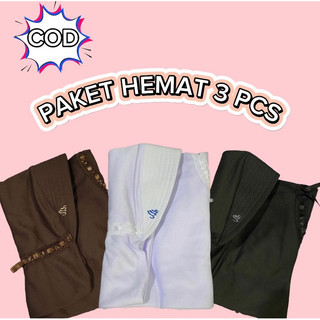 PAKET 3 Pcs Hijab Instan Anak Sekolah TK SD SMP SMA  Serut Samping Astri Muslim Pita Nyaman Kerudung