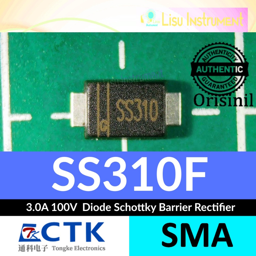 SS310F 3A 100V Schottky Barrier Rectifier SS310 SMAF CTK Electronics