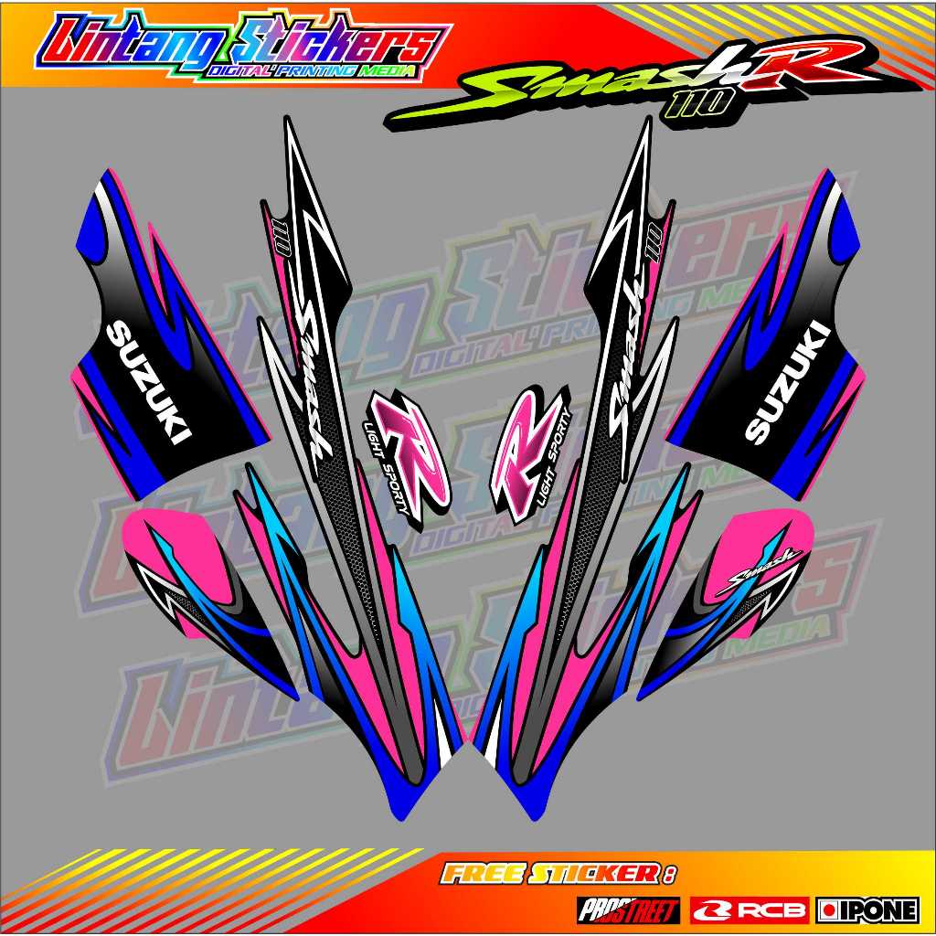 SUZUKI SMASH R VARIATION STRIPING / SUZUKI SMASH R MOTORCYCLE VARIATION STICKER LIST