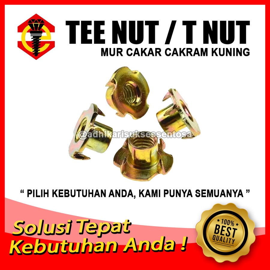 T Nut M6 / Claw Nut 6 MM / Tee Nut M6 Pitch 1.0 Disc
