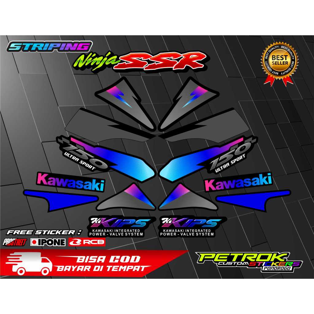 KAWASAKI NINJA SSR MOTORCYCLE VARIATION STRIPING / KAWASAKI NINJA SSR LISMOTOR สติ๊กเกอร์