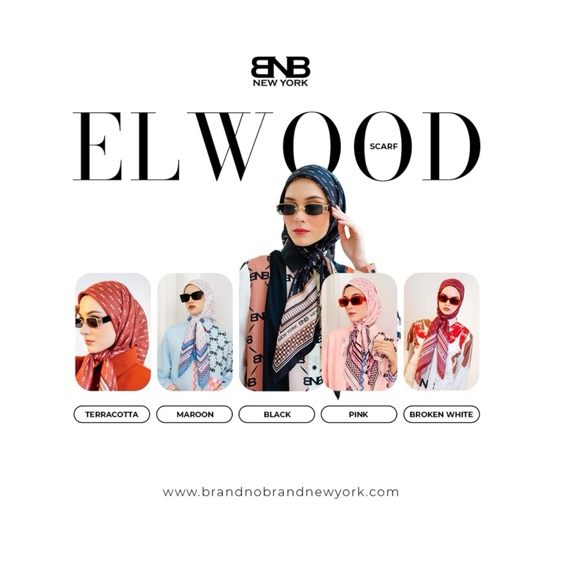 Elwood BrandNoBrand ผ้าพันคอฮิญาบระดับพรีเมียม