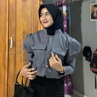 Sonia Blazer Crop Top - Blouse Crop Top Wanita Korean Style Terbaru