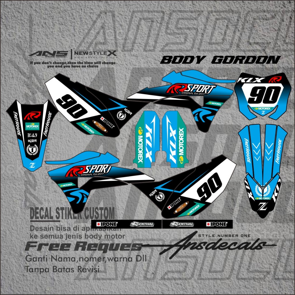 สติ๊กเกอร์รูปลอก KLX GORDON FULL BODY DECAL GORDON DECAL STICKER VARIATION KLX GORDON ฟรี REQUEST