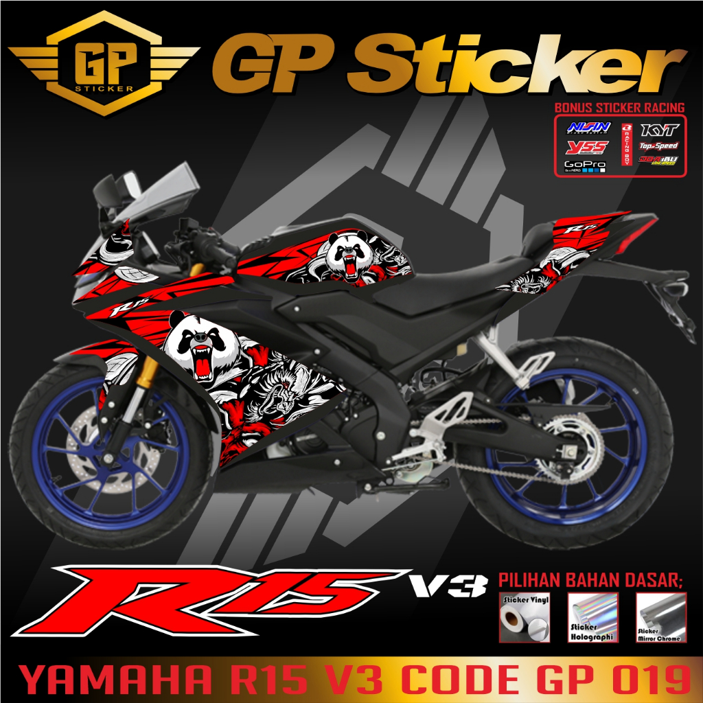 สติ๊กเกอร์แถบ Yamaha R15 V3, สติ๊กเกอร์ COOL R15 V3 STRIPING, สติ๊กเกอร์ R15, แถบ R15 V3 GP 019