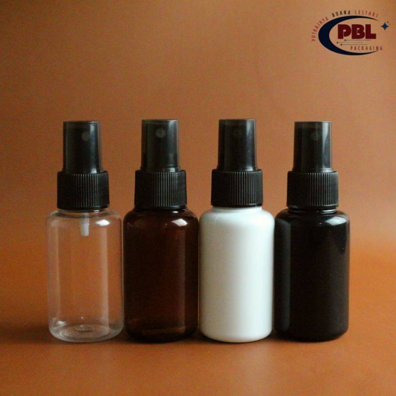 60ml Tubular Spray Bottle / 60ml Toner Bottle / 60ml Tubular Neck PET Bottle 24 Black Smoke Spray Ca