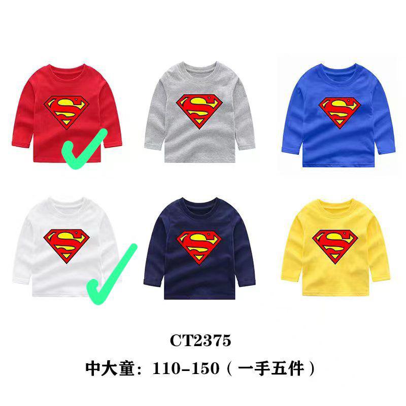 (A00969) SUPERMAN LONG TOP สําหรับผู้ชาย 4 YEARS-9 YEARS