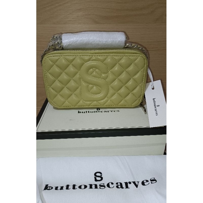 READY NEW WITH DEFECT KIKIS Buttonscarves Bag BS Yura Bag - Lime