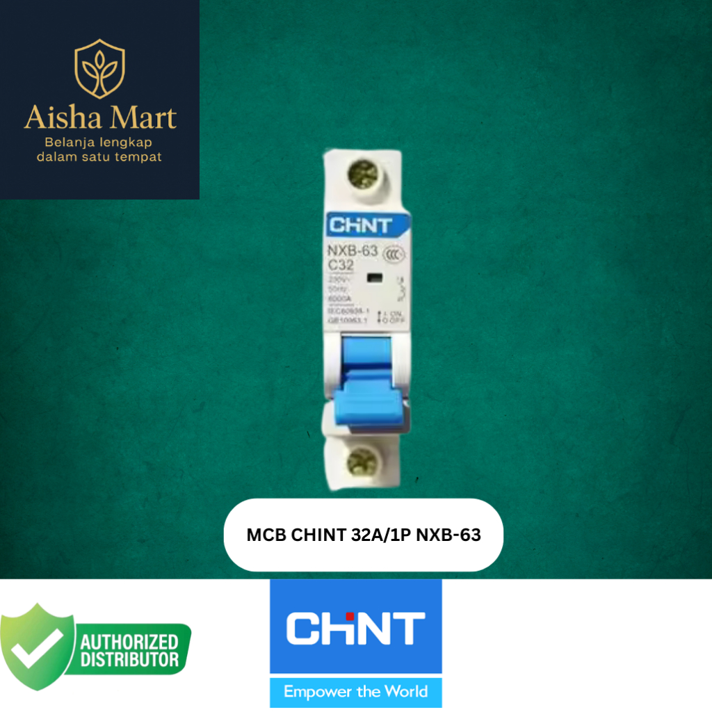 MCB CHINT 32A 1P NXB-63 | เซอร์กิตเบรกเกอร์ขนาดเล็ก 1 เสา | MCB CHINT 32A 1 เสา NXB-63