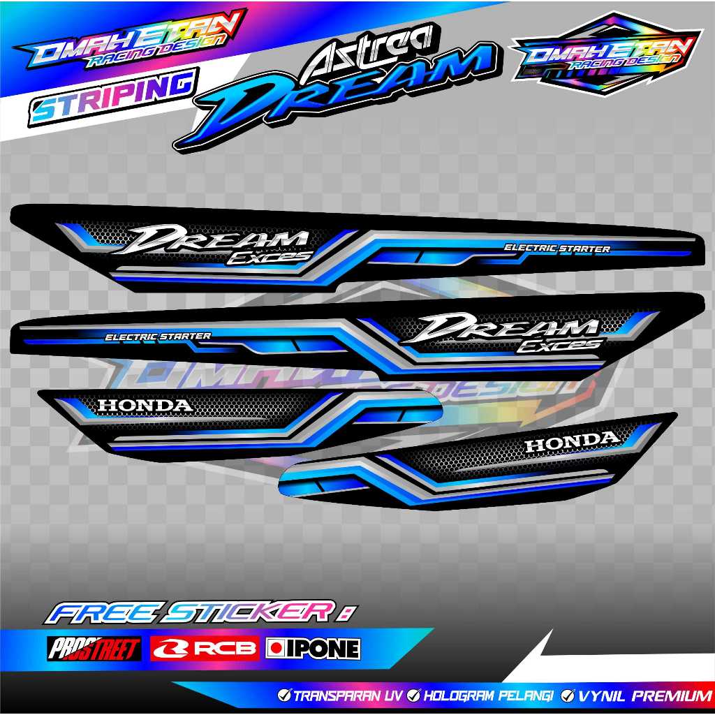 HONDA ASTREA DREAM BOX VARIATION STRIPING / ASTREA DREAM BOX MOTORCYCLE STICKER LIST