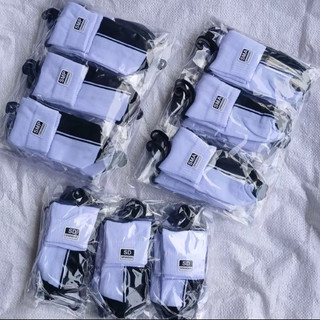 12 pasang dan 6 pasang kaos kaki Anak Sekolah SD/SMP/SMA Computer Hitam-putih hitam polos kaos kaki sekolah pendek tebaL