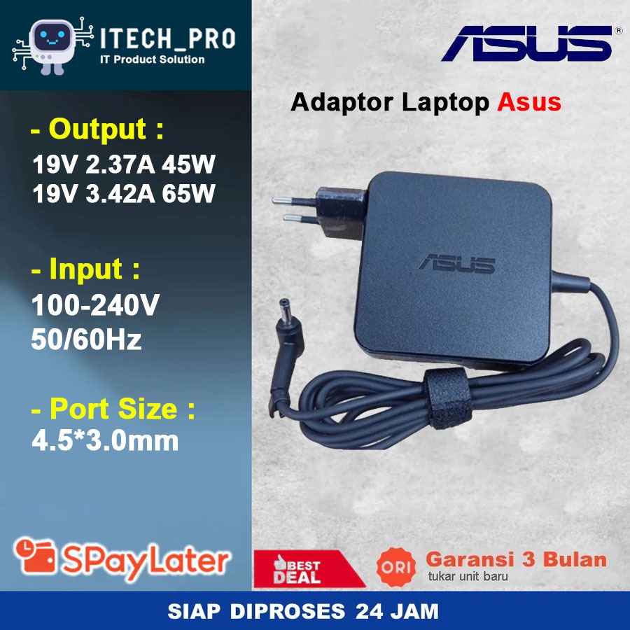 ต้นฉบับ Asus Vivobook Go 15 OLED E1504 E1504F E1504FA 19V 3.42A 65W ใหม่อะแดปเตอร์ชาร์จ