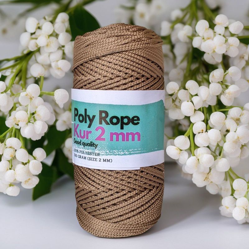 POLY ROPE KNITTING YARN 2 MM BROWN SERIES