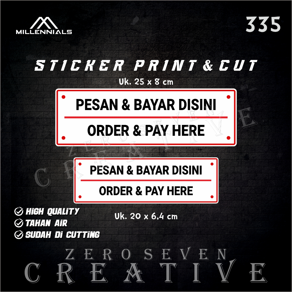 ORDER AND PAY HERE STICKERS (ORDER & PAY HERE) / VIRAL STICKERS / CAFE & RESTO STICKERS / F&B / AEST