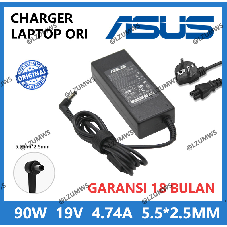 Original ASUS 90W 19V 4.74A 5.5*2.5 มม.อะแดปเตอร์ชาร์จ A46C X43B A8J K52 U1 U3 S5 W3 W7 Z3 โน้ตบุ๊ค