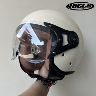 HELM BOGO HIJAB WANITA ANTI PUSING INCLUD KACA PILOT BENING - Helm Bogo Dewasa Wanita SNI PREMIUM