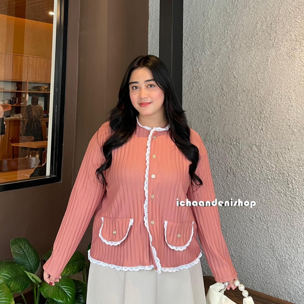 ICH - Meila Crop Top Cardi Hornet เสื้อสเวตเตอร์ถักโอเวอร์ไซส์ผู้หญิง Jumbo Top