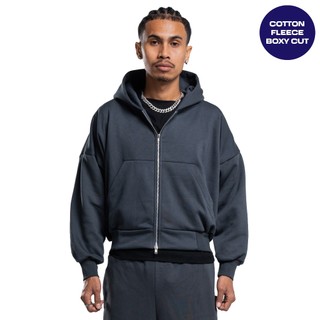 JORN - Boxy Double Zip Dark Grey/ Zipper Hoodie Boxy / Zipper Boxy / Zipper Boxy 300/330/430gsm / Zipper Heavyweight / Hoodie Tebal Uniseks Zipper