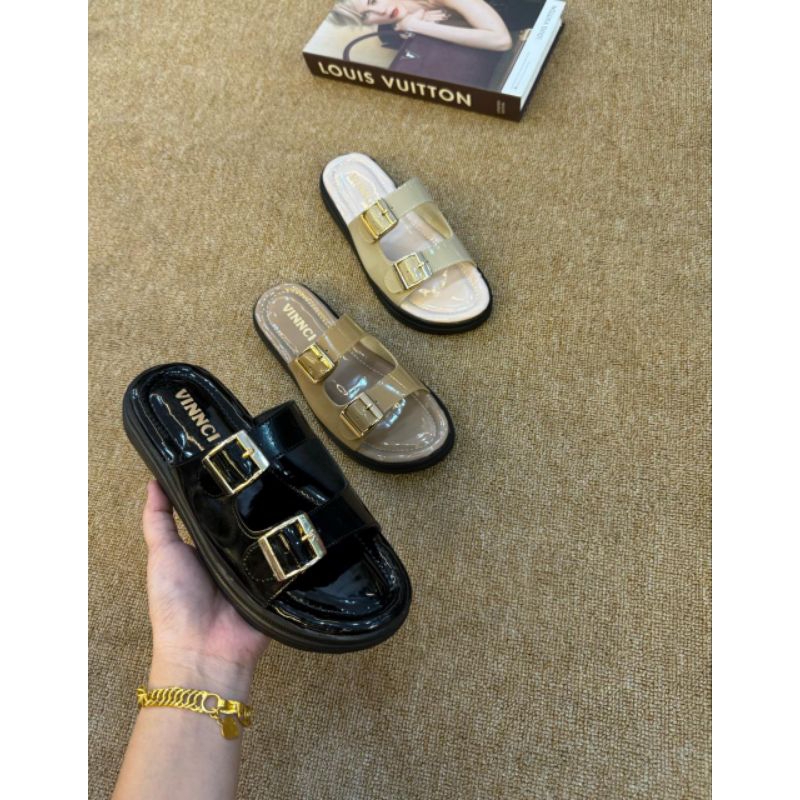 New Vinnci Soft Full Foam Buckle Platform Sandals | รองเท้าแตะผู้หญิงทันสมัย | รองเท้าแตะสวยๆ แถมกล่