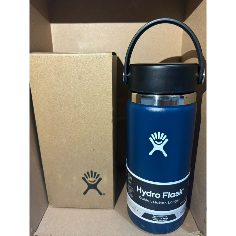 NEW Hydro Flask 16Oz Indigo Wide Mouth Flex Cap