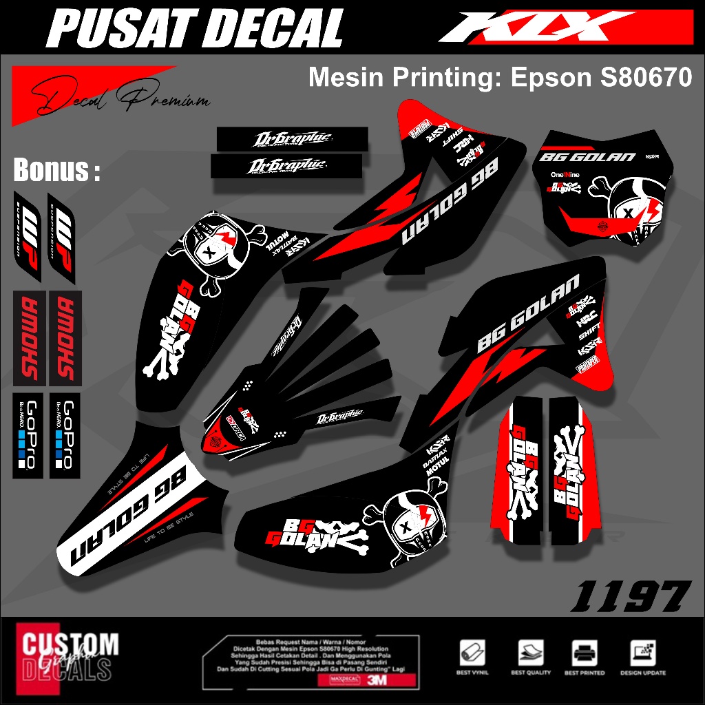รูปลอก klx gordon decal body gordon decal Fullbody kawasaki klx gordon Custom Body