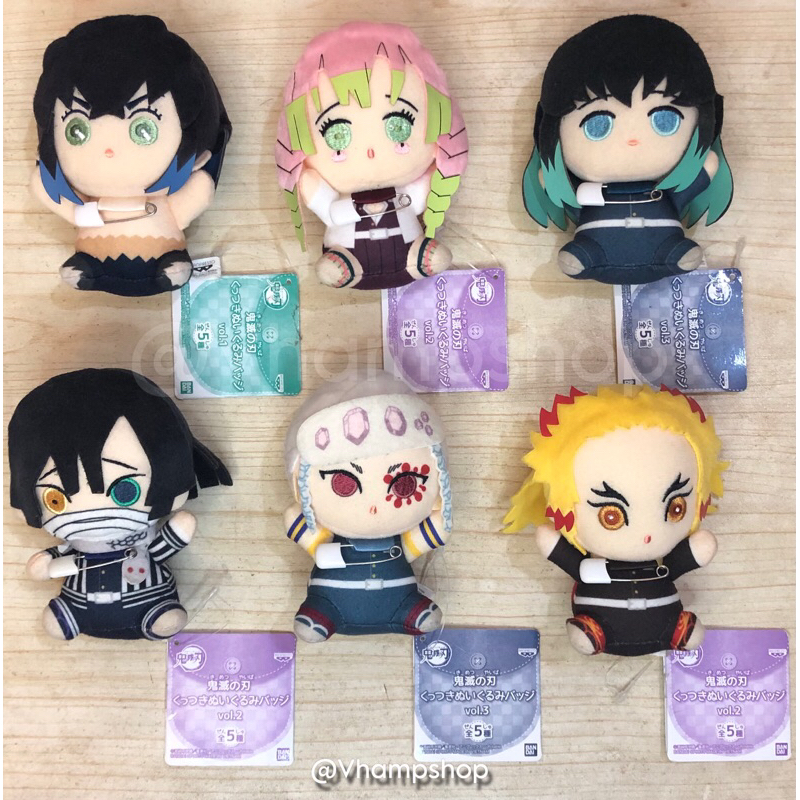 Pin Badge Plush Demon Slayer : Inosuke, Mitsuri, Giyuu, Rengoku, Obanai, Tengen, Muichiro Kimetsu No