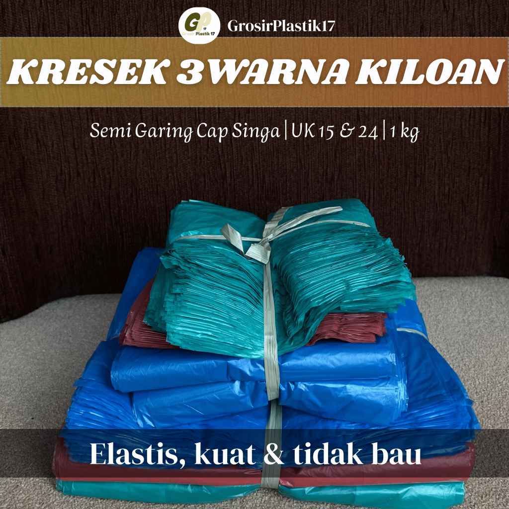 [WEIGHT 1KG] Kresek 3 สี กิโล 1kg ขนาด 15 24 ถุงพลาสติก 3 สี กิโล 1kg ขนาด 15 24
