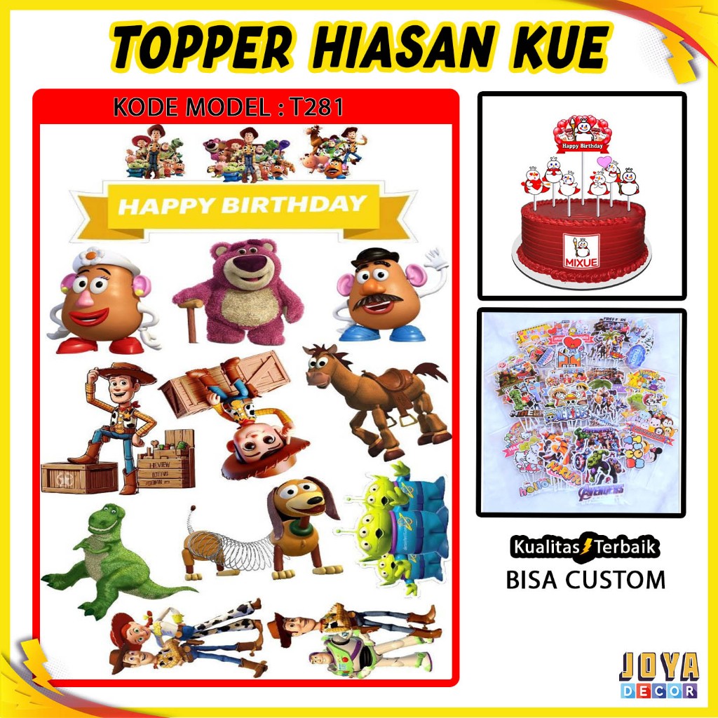 TOY STORY CHARACTER เค้ก TOPPER, ของเล่น STORY เค้ก TOPPER, HAPPY BIRTHDAY TOPPER, CHARACTER CAKE DE