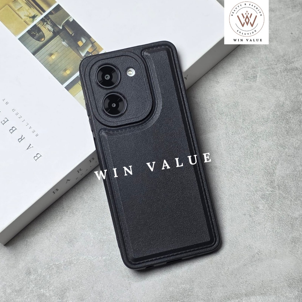 Poco C71 เคส Leather Pro กล้อง Black Case Poco C71