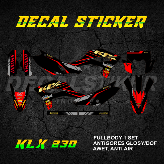 MERAH UNGU HIJAU DECAL STICKER KLX 230 SE FULLBODY (003) DECAL STICKER LX SR SM 2024 2025 RED JINGGA