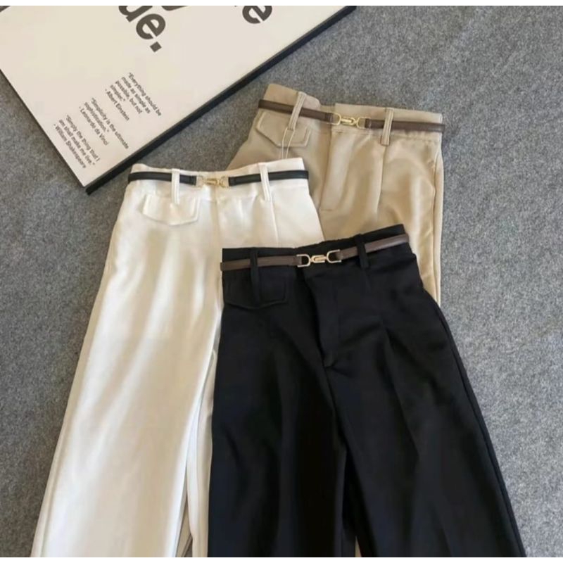 Oro pant Lospant kenit // Oro pant basic higwaist กางเกงสไตล์ออฟฟิศอย่างเป็นทางการ