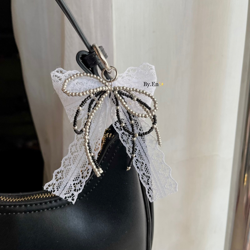 GANTUNGAN By.En BAG CHARM RIBBON BEADS / RIBBON BAG HANGER