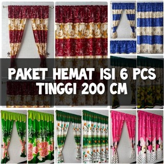 Paket Promo 6 Pcs Gorden Serut Pintu & Jendela Ukuran 80cm x 200cm
