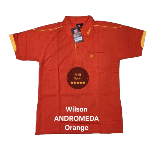 WILSON W EMBROIDERED เสื้อยืดคอปกกีฬาบน ANDROMEDA pocket สีส้ม