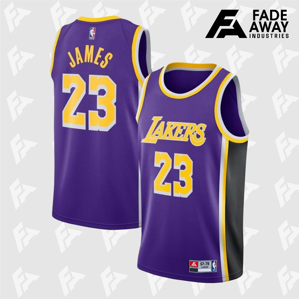 UNGU JAMES 23 LAKERS PURPLE BASKETBALL JERSEY