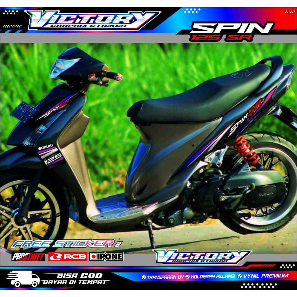 SUZUKI SPIN 125 SR VARIATION STRIPING / SPIN 125 SR MOTORCYCLE VARIATION STICKER LIST