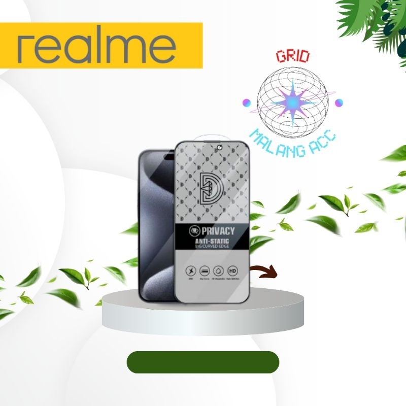 กระจกนิรภัย anti static spy Diamond ความเป็นส่วนตัว Realme 3 5 5i 6 7 7i 7pro 8 4G 8 5G 8pro 9 4G 9 