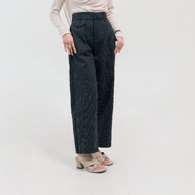 ORO PANTS Stripe Hightwaist Loose Pants สําหรับผู้หญิง