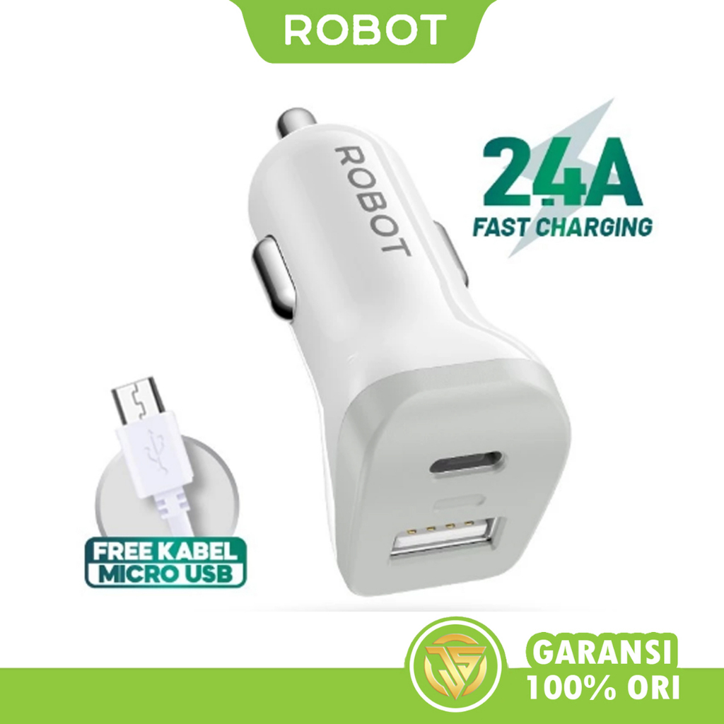 Robot Car Charger Type C USB-A Output RT-C09 Dual Output