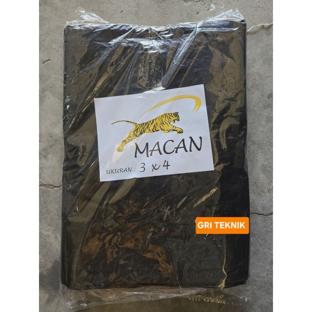 TENDA A3 BLACK-3X4 !!! A3 BLACK TARPAULIN SIZE 3 MTR X 4 MTR TIGER BRAND / A3 3X4 สีดํา FINISHED TEN