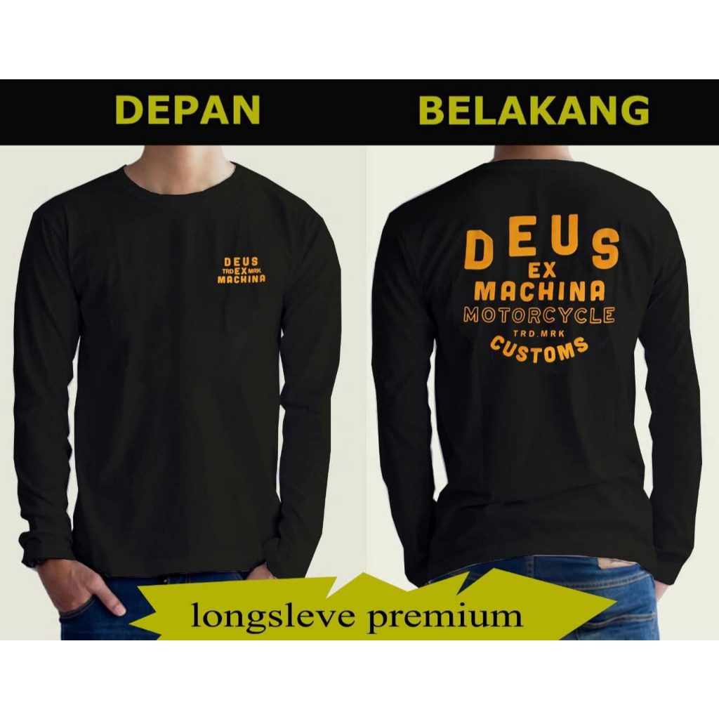 KATUN DEUS CANGGU เสื้อยืดผู้ชาย TOP LONG-SLEEVED เสื้อยืดผ้าฝ้าย SCREEN-PRINTED DEUS TSHIRT DEUS CO