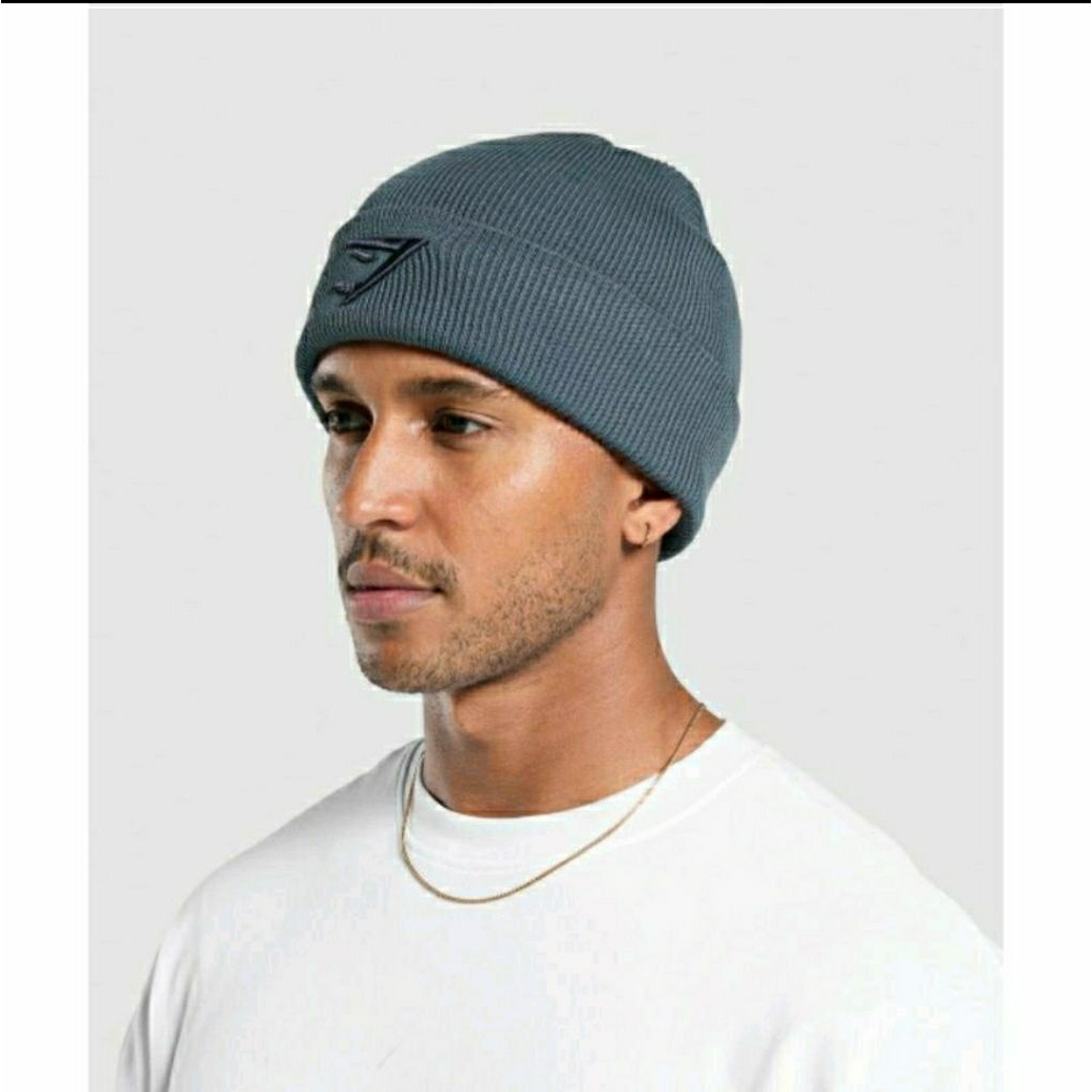 Gymshark Hoodie Original Beanie Denim Teal Beanie Hat