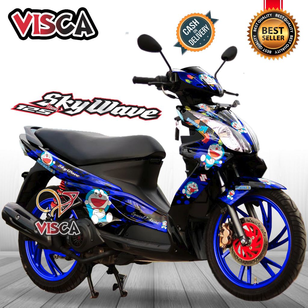 Decal Skywave 125 DORAEMON สติ๊กเกอร์เต็มตัว Skywave 125 Full Body Striping Skywave 125