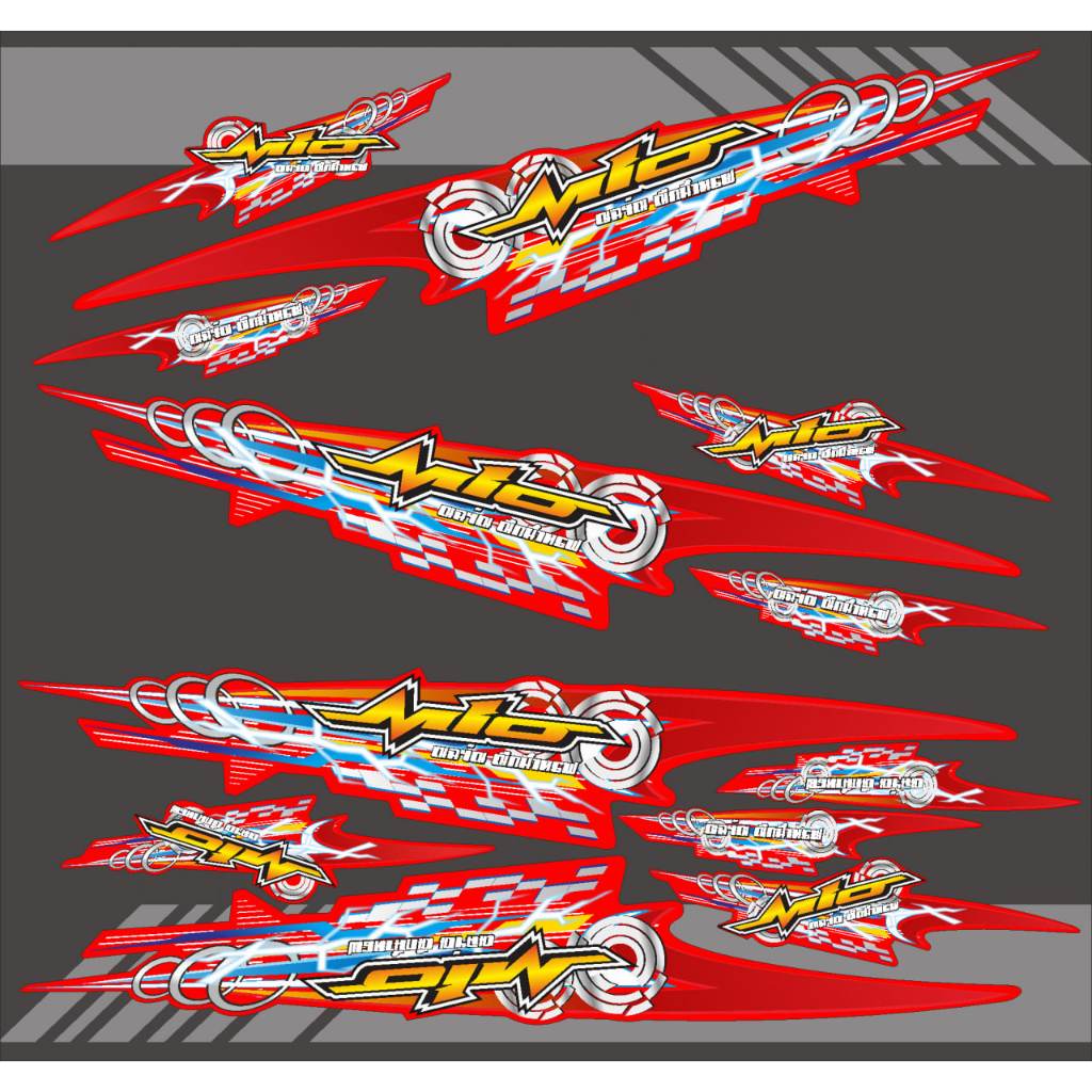 YAMAHA MIO SPORTY SMILE STRIPING สติ๊กเกอร์หลากหลาย THAITOOK THAIRED GRAPHICS