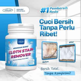 UNIKLEEN / pembersih noda baju membandel / cloth stain remover / jamur pakain / noda membandel / noda kuning / kelunturan / pemutih pakaian putih ampuh / kerah baju / noda menahun / noda membandel / jamur pakaian / jamur baju / serbuk ajaib