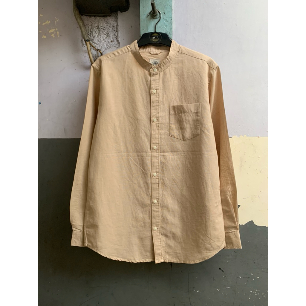 KEMEJA WHOAU shanghai เสื้อคอปกผ้าลินินธรรมดาแขนยาวก่อนรัก SHB.163